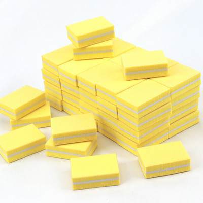 Lot de 50 bucăți, mini blocuri de fișiere cu două părți, cu burete colorat, lac de unghii, benzi tampon de șlefuire, modificare cub de fasole
