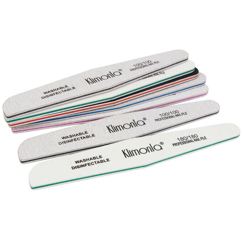 5 buc/lot pilă profesională pentru unghii cu design Half Moon Mix, 80/100/150/180/240, bloc tampon, instrumente de frumusețe, pile lavabile pentru barcă