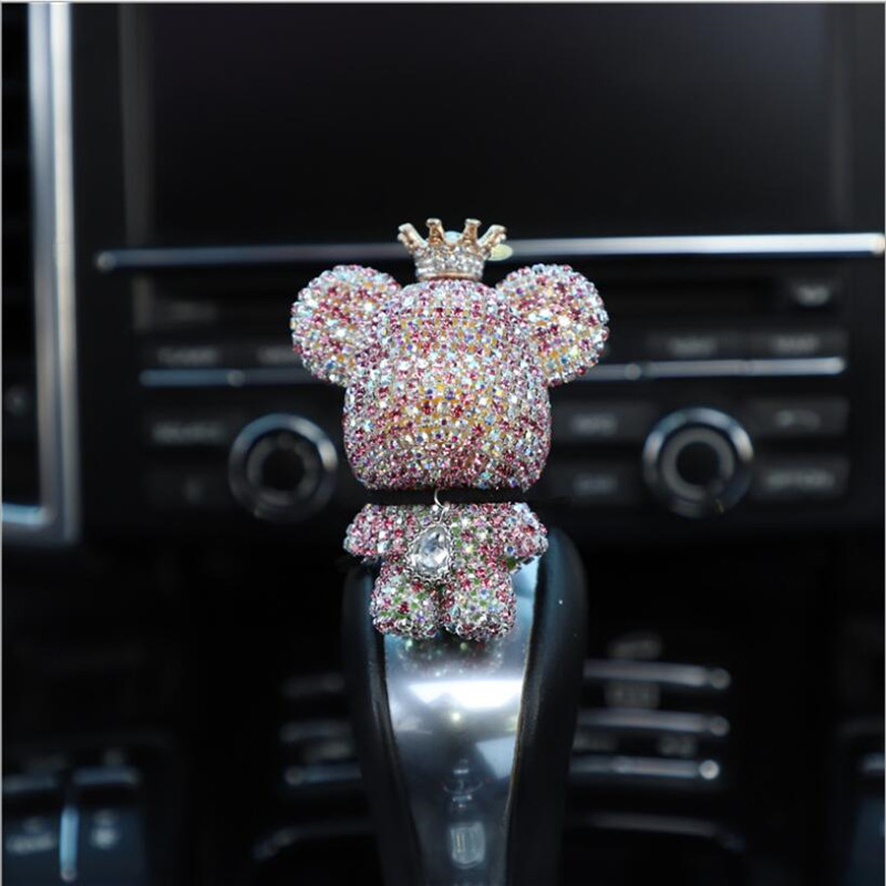 Coroană creativă diamant drăguț urs mașină violență urs parfum clemă de parfum orificiu de aer aromă decor mașină mai proaspăt drăguț