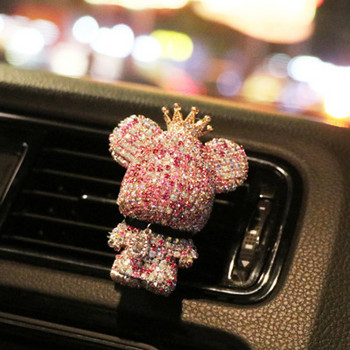 Creative crown diamond сладко мече кола насилие мечка аромат парфюм щипка изход за въздух ароматна украса за кола освежител за въздух сладък