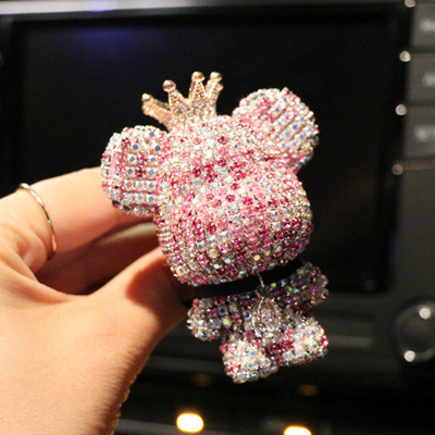 Coroană creativă diamant drăguț urs mașină violență urs parfum clemă de parfum orificiu de aer aromă decor mașină mai proaspăt drăguț