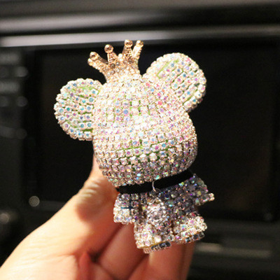 Coroană creativă diamant drăguț urs mașină violență urs parfum clemă de parfum orificiu de aer aromă decor mașină mai proaspăt drăguț