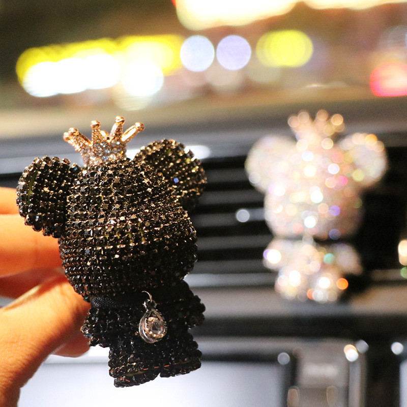 Coroană creativă diamant drăguț urs mașină violență urs parfum clemă de parfum orificiu de aer aromă decor mașină mai proaspăt drăguț
