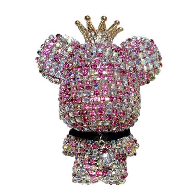 Coroană creativă diamant drăguț urs mașină violență urs parfum clemă de parfum orificiu de aer aromă decor mașină mai proaspăt drăguț