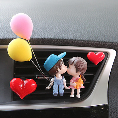 Car Air outlet clip Decoration Cute Cartoon Couples Action Figure Balloon Ornament Auto Interior Dashboard Accessories Girl Gift