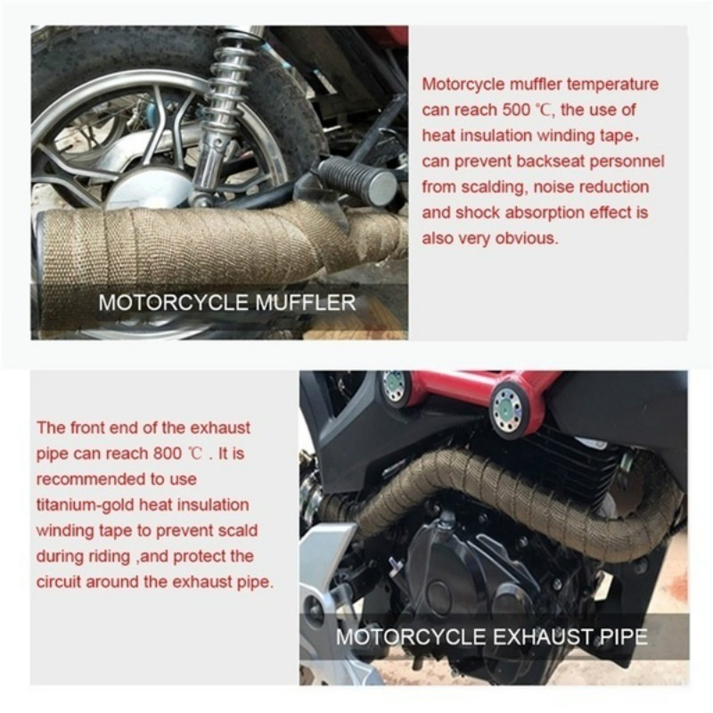 Rola Fibră de sticlă scut termic pentru eșapament motocicletă bandă termică țeavă antet bandă de înveliș termic țeavă de protecție termică izolație