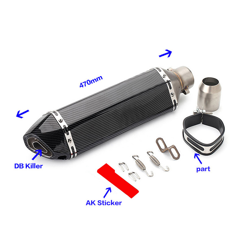 Toba de eșapament universală de 51 mm pentru motocicletă Racing Escape ak eșapament Moto pentru yamaha r15 tmax 500 FZ6 CB400 er6n cb650