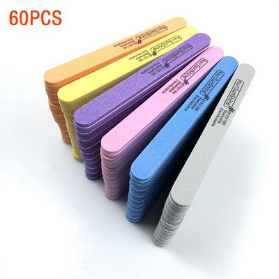 60 buc/lot pile de unghii cu două fețe buff 100/180 granulație burete soare bloc tampon pentru unghii pentru poloneză cu gel UV pentru unghii instrument DIY pentru arta unghiilor