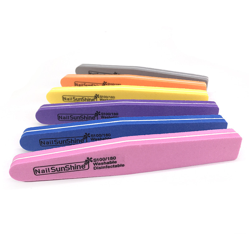 60 buc/lot pile de unghii cu două fețe buff 100/180 granulație burete soare bloc tampon pentru unghii pentru poloneză cu gel UV pentru unghii instrument DIY pentru arta unghiilor