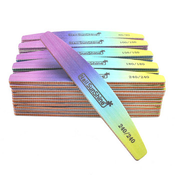 3/5/10 PCS Rainbow Nail Files Buffer For Nail Care 80/100/150/180/240 Limas Tool Supplies Επαγγελματική λίμα με ισχυρό χοντρό τρίψιμο