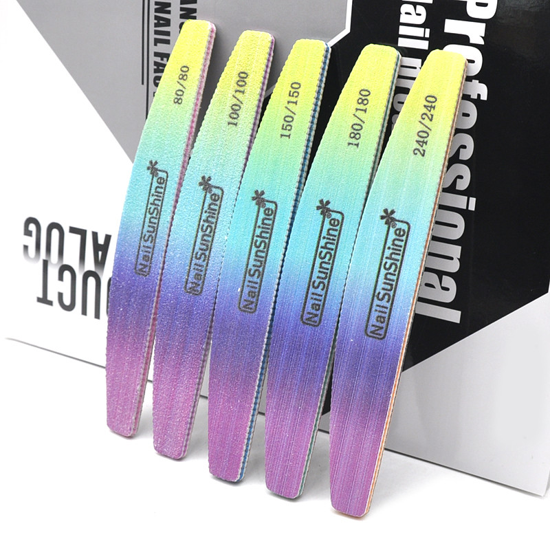 3/5/10 DB Rainbow körömreszelő puffer körömápoláshoz 80/100/150/180/240 Limas Tool Supplies Professzionális erős vastag csiszolóreszelő
