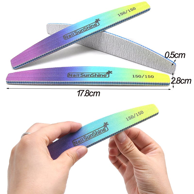 3/5/10 DB Rainbow körömreszelő puffer körömápoláshoz 80/100/150/180/240 Limas Tool Supplies Professzionális erős vastag csiszolóreszelő