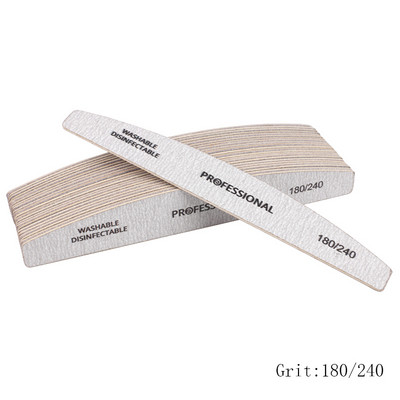 10 buc/lot pile de unghii din lemn tampon profesional de unghii 100/180 limas manicura bloc barcă gri pentru lustruire pilă de unghii pentru șlefuit lemn