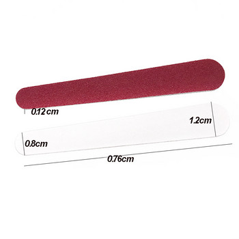 100 X Мини пили за нокти 180/240 Дървени еднократни червено-бели шлифовъчни полиращи буфери Салон Накрайник за маникюр Инструмент за ноктопластика Комплект за маникюр