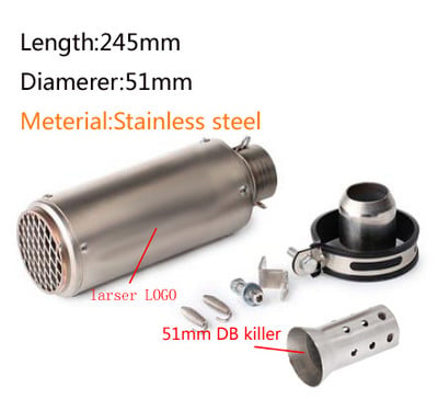 Univerzális 51 mm-es 60 mm-es motorkerékpár kipufogócső proyect hangtompító szénszálas kipufogó DB Killerrel z900 R3 R25 MT07 MT09 R1 számára