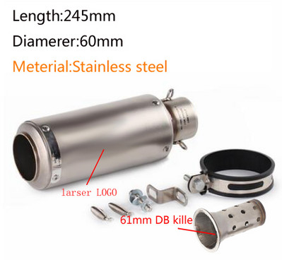 Univerzális 51 mm-es 60 mm-es motorkerékpár kipufogócső proyect hangtompító szénszálas kipufogó DB Killerrel z900 R3 R25 MT07 MT09 R1 számára