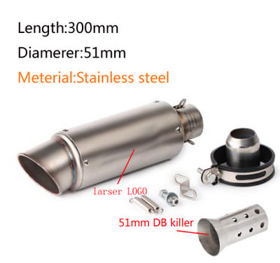 Univerzális 51 mm-es 60 mm-es motorkerékpár kipufogócső proyect hangtompító szénszálas kipufogó DB Killerrel z900 R3 R25 MT07 MT09 R1 számára