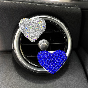 2Pcs Love Heart Air Freshener Diamond Car Άρωμα Άρωμα Aromatherapy Smell Diffuser Auto Styling Interior Car Αξεσουάρ