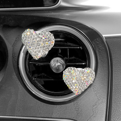 2db Love Heart légfrissítő gyémánt autós parfüm illat aromaterápiás szag diffúzor Auto Styling belső autós kiegészítők