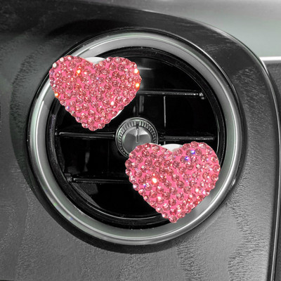 2db Love Heart légfrissítő gyémánt autós parfüm illat aromaterápiás szag diffúzor Auto Styling belső autós kiegészítők