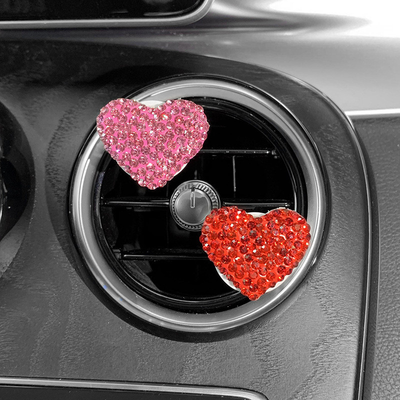 2db Love Heart légfrissítő gyémánt autós parfüm illat aromaterápiás szag diffúzor Auto Styling belső autós kiegészítők