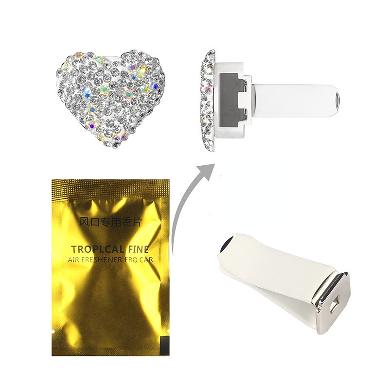 2db Love Heart légfrissítő gyémánt autós parfüm illat aromaterápiás szag diffúzor Auto Styling belső autós kiegészítők