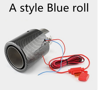 Toba de eșapament universală din fibră de carbon, luminoasă, cu LED-uri albastre și roșii