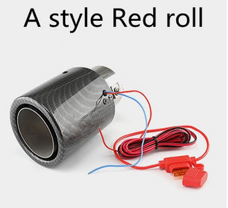 Toba de eșapament universală din fibră de carbon, luminoasă, cu LED-uri albastre și roșii