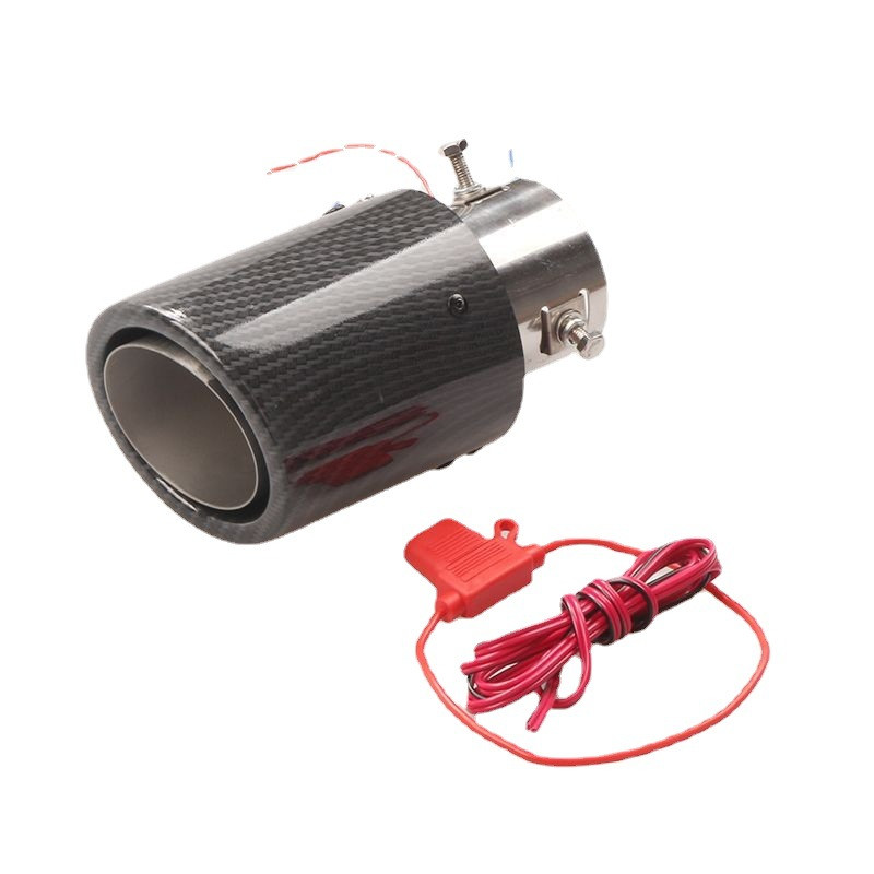 Toba de eșapament universală din fibră de carbon, luminoasă, cu LED-uri albastre și roșii