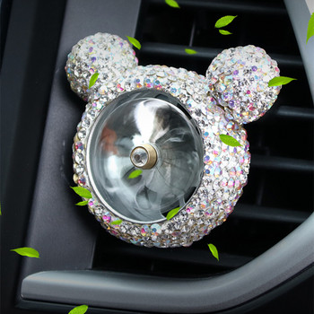 Bling Crystal Car Αποσμητικό αέρα Αρωματικών Αυτοκινήτων Κλιπ εξαερισμού Diamond Rhinestone Cute Cartoon Mickey Ornaments Αξεσουάρ αυτοκινήτου για ψησταριές