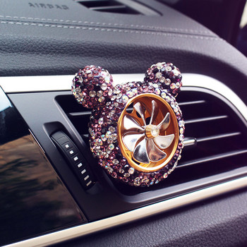 Bling Crystal Car Αποσμητικό αέρα Αρωματικών Αυτοκινήτων Κλιπ εξαερισμού Diamond Rhinestone Cute Cartoon Mickey Ornaments Αξεσουάρ αυτοκινήτου για ψησταριές