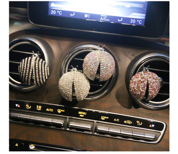 Διαμαντένιο κρυστάλλινο αποσμητικό αυτοκινήτου Rhinestones Ladybird Car Outlet Air Vent Άρωμα Κλιπ Vehicle Air Conditioning Clip Διακόσμηση