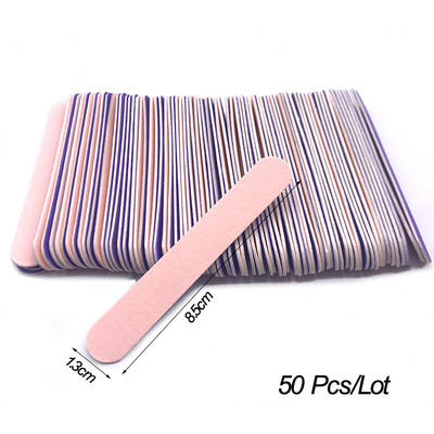 50 buc/lot Pile de unghii din lemn Hârtie abrazivă roz pentru unghii Pilă de unică folosință pentru îndepărtarea cuticulelor Tampoane Slim Callus Nail Art Tools Kit de manichiură