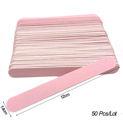 50 buc/lot Pile de unghii din lemn Hârtie abrazivă roz pentru unghii Pilă de unică folosință pentru îndepărtarea cuticulelor Tampoane Slim Callus Nail Art Tools Kit de manichiură