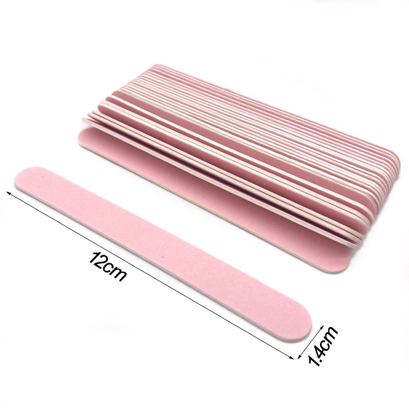 50 buc/lot Pile de unghii din lemn Hârtie abrazivă roz pentru unghii Pilă de unică folosință pentru îndepărtarea cuticulelor Tampoane Slim Callus Nail Art Tools Kit de manichiură
