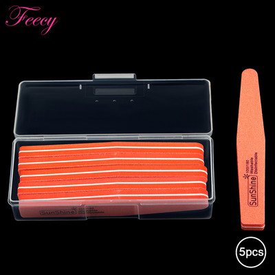 10 buc Pile de unghii Tampon cu cutie de depozitare 100/180 Pilă de manichiură cu granulație dublă pentru barcă puternică Hârtie abrazivă pentru șlefuire Nisip Instrument pentru arta unghiilor