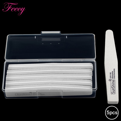 10 buc Pile de unghii Tampon cu cutie de depozitare 100/180 Pilă de manichiură cu granulație dublă pentru barcă puternică Hârtie abrazivă pentru șlefuire Nisip Instrument pentru arta unghiilor