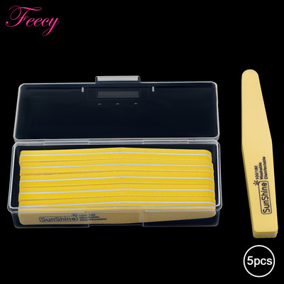 10 buc Pile de unghii Tampon cu cutie de depozitare 100/180 Pilă de manichiură cu granulație dublă pentru barcă puternică Hârtie abrazivă pentru șlefuire Nisip Instrument pentru arta unghiilor