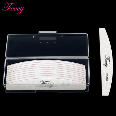 10 buc Pile de unghii Tampon cu cutie de depozitare 100/180 Pilă de manichiură cu granulație dublă pentru barcă puternică Hârtie abrazivă pentru șlefuire Nisip Instrument pentru arta unghiilor