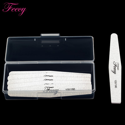 10 buc Pile de unghii Tampon cu cutie de depozitare 100/180 Pilă de manichiură cu granulație dublă pentru barcă puternică Hârtie abrazivă pentru șlefuire Nisip Instrument pentru arta unghiilor