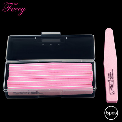 10 buc Pile de unghii Tampon cu cutie de depozitare 100/180 Pilă de manichiură cu granulație dublă pentru barcă puternică Hârtie abrazivă pentru șlefuire Nisip Instrument pentru arta unghiilor