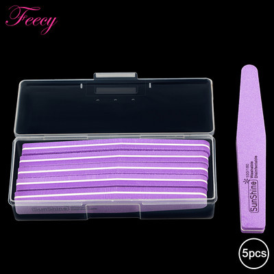 10 buc Pile de unghii Tampon cu cutie de depozitare 100/180 Pilă de manichiură cu granulație dublă pentru barcă puternică Hârtie abrazivă pentru șlefuire Nisip Instrument pentru arta unghiilor