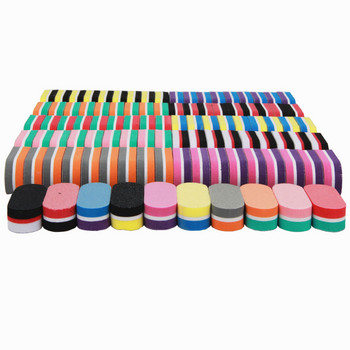 25 τμχ/Παρτίδα Mini Nail Buffer Block Mix 10 Style Colorful DIY Sponge Professional Nail Polish Care Nail Art Buffers Tools