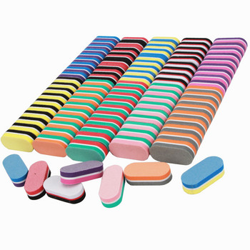 25 τμχ/Παρτίδα Mini Nail Buffer Block Mix 10 Style Colorful DIY Sponge Professional Nail Polish Care Nail Art Buffers Tools