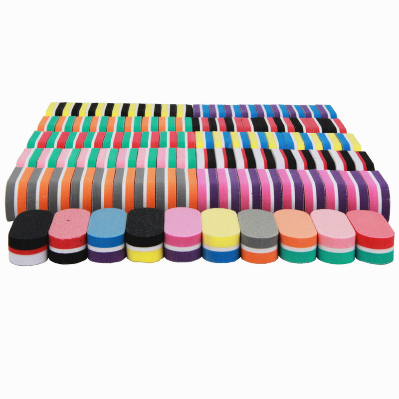 25 buc/lot mini bloc tampon pentru unghii amestec 10 stiluri colorate bricolaj burete profesional lac de unghii manichiură instrumente tampon pentru unghii