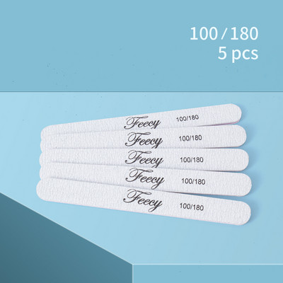 Turpije za nokte 100 180 Zrnatost Udvostručene strane Nail Art Manikura Pedikura Alati Brusni papir Čvrsti debeli pufer Brusna turpija Half Moon Lime