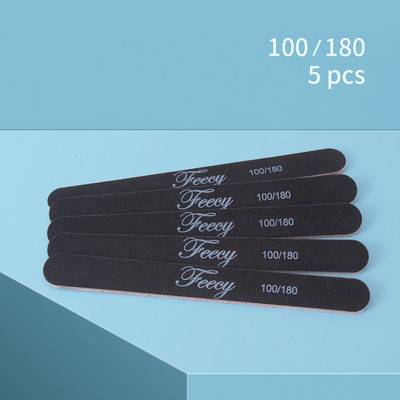 Turpije za nokte 100 180 Zrnatost Udvostručene strane Nail Art Manikura Pedikura Alati Brusni papir Čvrsti debeli pufer Brusna turpija Half Moon Lime