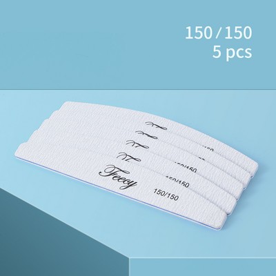 Turpije za nokte 100 180 Zrnatost Udvostručene strane Nail Art Manikura Pedikura Alati Brusni papir Čvrsti debeli pufer Brusna turpija Half Moon Lime