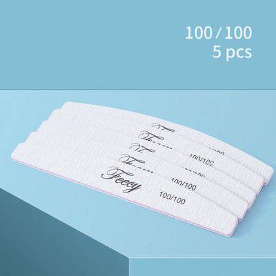 Turpije za nokte 100 180 Zrnatost Udvostručene strane Nail Art Manikura Pedikura Alati Brusni papir Čvrsti debeli pufer Brusna turpija Half Moon Lime
