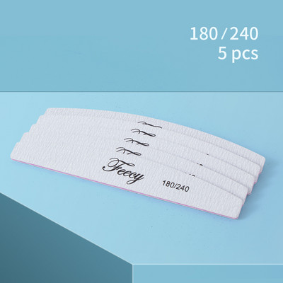 Turpije za nokte 100 180 Zrnatost Udvostručene strane Nail Art Manikura Pedikura Alati Brusni papir Čvrsti debeli pufer Brusna turpija Half Moon Lime